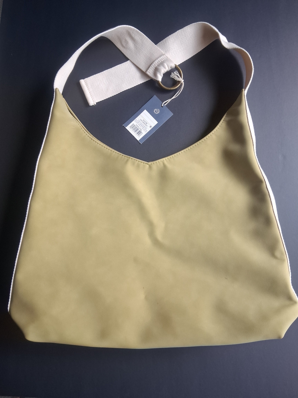 NWT Universal Thread Olive Green Suede Feel Shoulder Bag with Cream Strap Fall